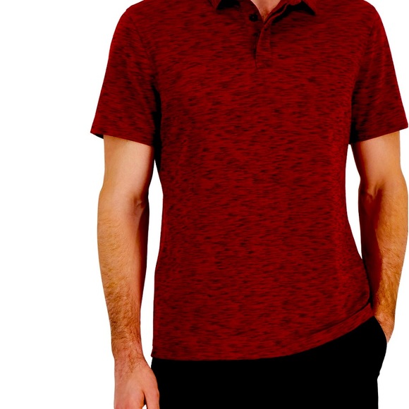 Mens Alfani Short Sleeve Marled Polo Shirt large - Picture 1 of 3